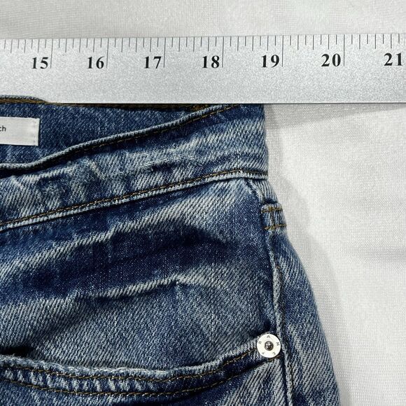 Frame Denim Jeans Blue Straight Medium Wash Distressed Le Slouch Sz 31 (38X29) - Picture 9 of 10